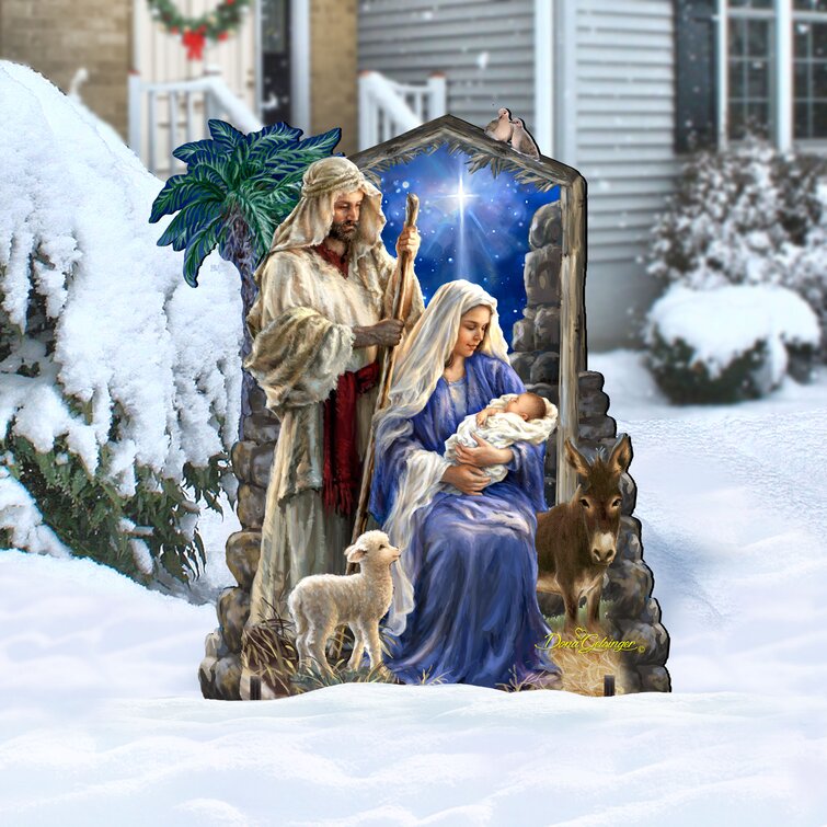 Designocracy Holy Night Nativity Family Home and Outdoor Decor